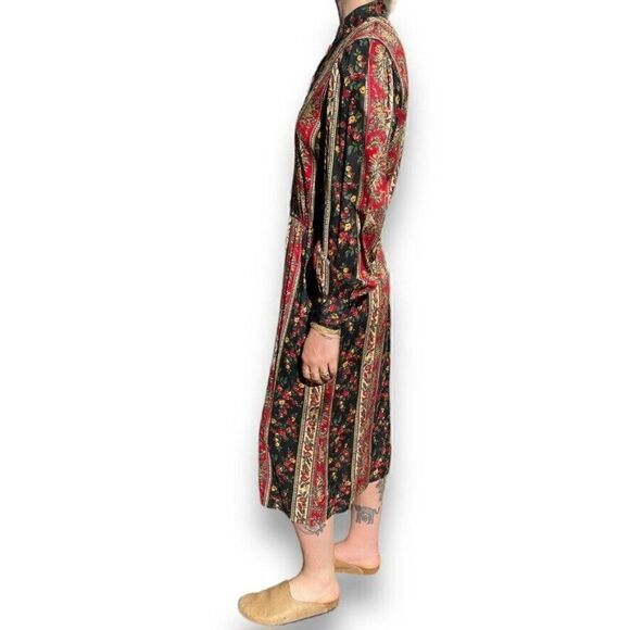 Vintage 1970s Womens Lang Originals Retro Boho Floral Geometric Maxi Dress Sz M - Picture 7 of 11